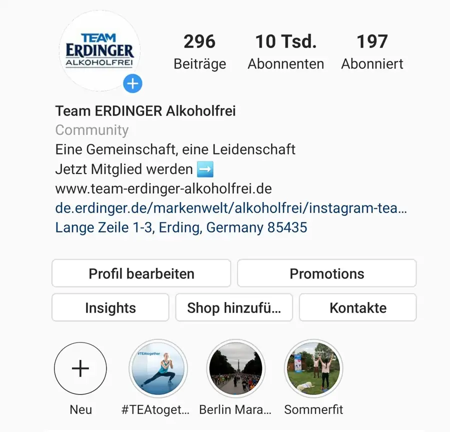 kiecom_Instagram Team ERDINGER Alkoholfrei _Kachel