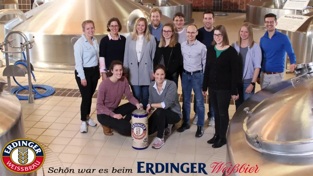 Das kiecom Team bei der Privatbrauerei ERDINGER Weißbräu.