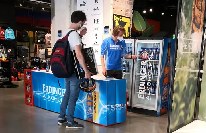 Event Agentur kiecom beim ERDINGER Alkoholfrei Ausschank im SportScheck in Nürnberg