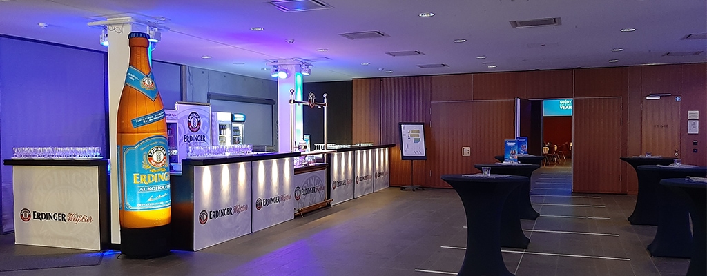 Erdinger Bar aufgebaut vom kiecom Eventteam